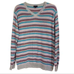 Paul Smith multicolored striped v neck sweater size medium